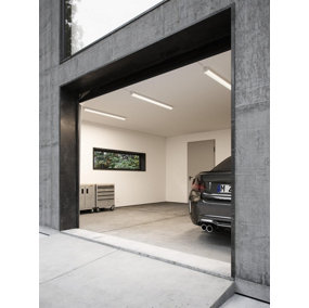 Nordlux Oakland 120 Double Batten Office Garage Light Fitting in White 123.2cm Length