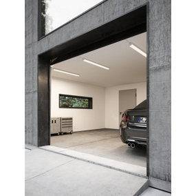Nordlux Oakland 120 Single Batten Office Garage Light Fitting in White 123.2cm Length