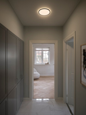 Nordlux Oja 29 2700K 3-Step Indoor Living Dining Bedroom Ceiling Light In Black (Height) 2.3cm