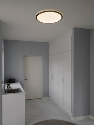 Nordlux Oja 60 2700K 3-Step Indoor Living Dining Bedroom Ceiling Light In Black (Height) 3.2cm
