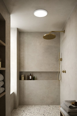Nordlux Oja Smart 29 Bathroom Shower Room Ceiling Light in White 29.4cm Diameter