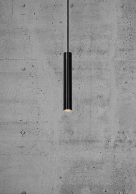 Nordlux Omari Indoor Dining Kitchen Metal Pendant Ceiling Light in Black (Diam) 12cm