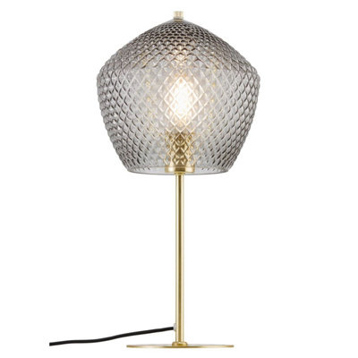 Nordlux Orbiform Indoor Living Dining Bedroom Glass Table Lamp in Brass (Diam) 23cm