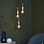 Nordlux Paco 3-Spot Indoor Living Dining Glass Pendant Ceiling Light in Brass (Diam) 18.1cm
