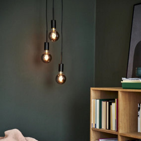 Nordlux Paco 3-Spot Indoor Living Dining Metal Pendant Ceiling Light in Black (Diam) 18.1cm