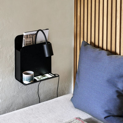 Nordlux Roomi Indoor Living Dining Bedroom Metal Wall Light in Black (Diam) 24.8cm