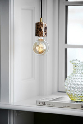 Nordlux Siv Indoor Dining Living Kitchen Hallway Pendant Kit In Brown (Diam) 6.4cm