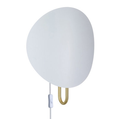 Nordlux Spargo Indoor Wall Light in White/Brass (Height) 39.3cm