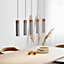 Nordlux Tilo 5-Spot Indoor Living Dining Metal Pendant Ceiling Light in Grey (Diam) 6cm