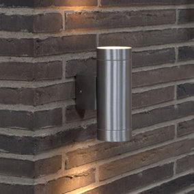Nordlux Tin Maxi Outdoor Patio Terrace Metal Wall Light in Aluminium (Diam) 7.6cm