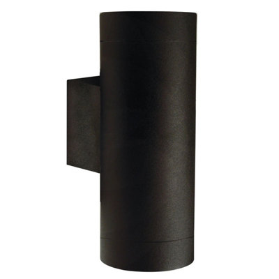 Nordlux Tin Maxi Outdoor Patio Terrace Metal Wall Light in Black (Diam) 12.5cm