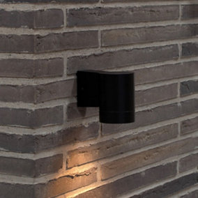 Nordlux Tin Outdoor Patio Terrace Metal Wall Light in Black (Diam) 7.6cm
