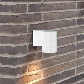 Nordlux Tin Outdoor Patio Terrace Metal Wall Light in White (Diam) 7.6cm