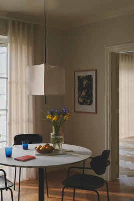 Nordlux Tinto Bedroom Living Room Pendant Textile Light in Black 200cm Cable