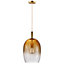 Nordlux Uma 23 Indoor Living Dining Glass Pendant Ceiling Light in Amber (Diam) 23cm