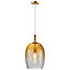 Nordlux Uma 23 Indoor Living Dining Glass Pendant Ceiling Light in Amber (Diam) 23cm