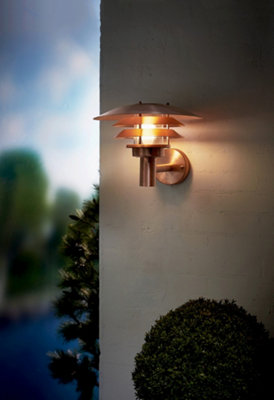 Nordlux Veno Outdoor Patio Terrace Garden Wall Light In Copper (Height) 26cm