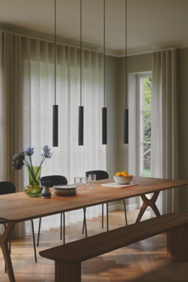Nordlux Vico 4-Rail Indoor Dining Living Kitchen Hallway Pendant In Black (Diam) 5cm
