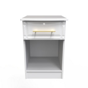 Norfolk 1 Drawer Bedside Cabinet - Lockable in White Ash (Ready Assembled)