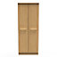 Norfolk 2 Door Wardrobe with Shelf & Hanging Rail in Modern Oak (Ready Assembled)