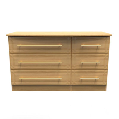 Norfolk 6 Drawer Dresser Unit in Modern Oak (Ready Assembled) DIY at B&Q
