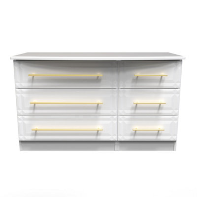 Norfolk 6 Drawer Dresser Unit in White Ash (Ready Assembled)