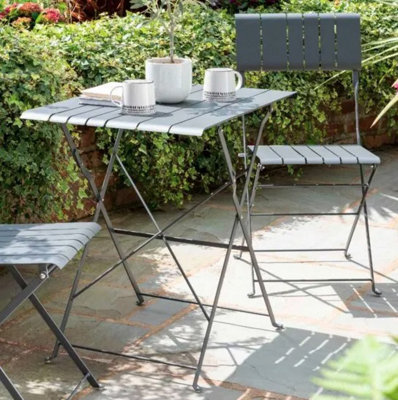 Norfolk Leisure Courtyard Bistro Set - Grey