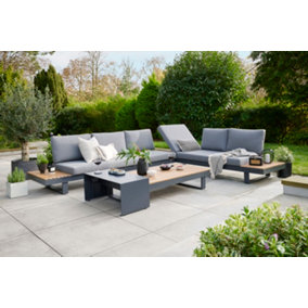 Norfolk Leisure Easton Large Corner Set with Cushions and Sun Recliner