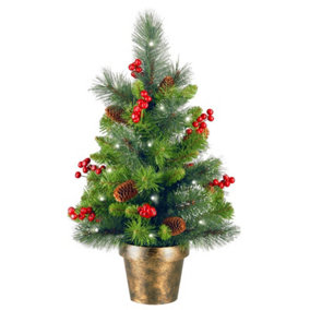 Norfolk Leisure Forest Spruce 2ft Tree with Cones, Berries & Glitter