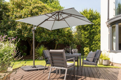 Norfolk Leisure Royce Junior Square 2.5m Soft Grey Cantilever Parasol