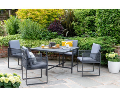 Anthracite cube rattan bistro set new arrivals