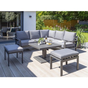 Norfolk Leisure Titchwell Luxury Mini Corner Set with Adjustable Table Aluminium Garden Furniture