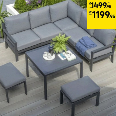 Norfolk Leisure Titchwell Luxury Mini Corner Set with Fixed Standard Table Garden Furniture