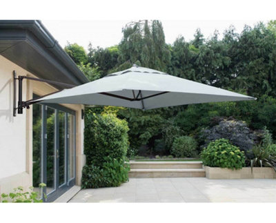 Norfolk Leisure Wall Mounted Square Cantilever Parasol 2x2m - Grey