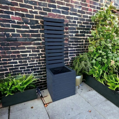 Norfolk Planter and Trellis - (Painted Wooden Planter - Choice of Colours Available) - L120 x W40 x H120 cm