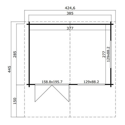 Norland England 1 Traditional Log Cabin - 3.85m x 2.85m - Apex Roof with Overhang Garden Building - 3