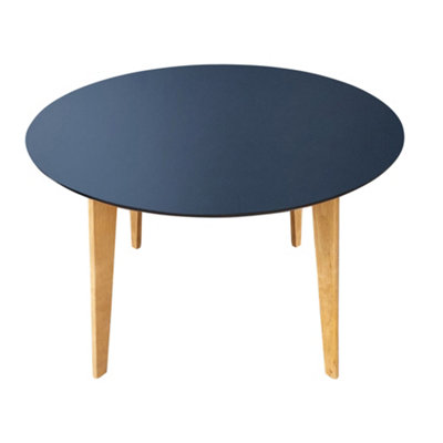 Norse Dining Table Black top Oak legs