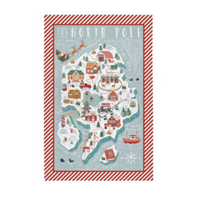 North Pole Christmas 100% Cotton Tea Towel