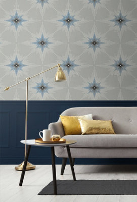 North Star Geometric Unpasted Wallpaper