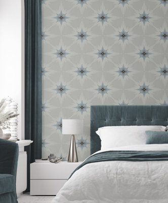 North Star Geometric Unpasted Wallpaper