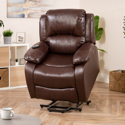 Leather lift assist recliner hot sale