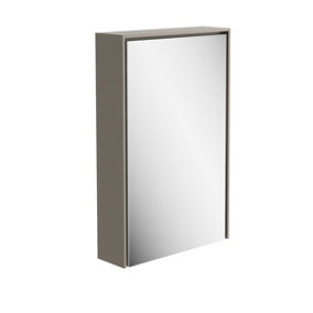 Norton Light Grey Single Bathroom Mirrored LED Wall Cabinet (W)450mm (H)700mm