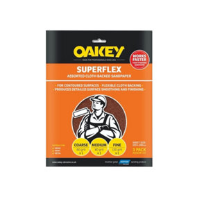 Norton Oakey Superflex Abrasive Sheets (Pack Of 3) May Vary (Pack Of 3)