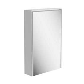 Norton White Single Bathroom Mirrored LED Wall Cabinet (W)450mm (H)700mm