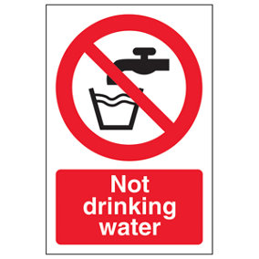 NOT DRINKING WATER Safety Sign Portrait - Self Adhesive - 100x150mm