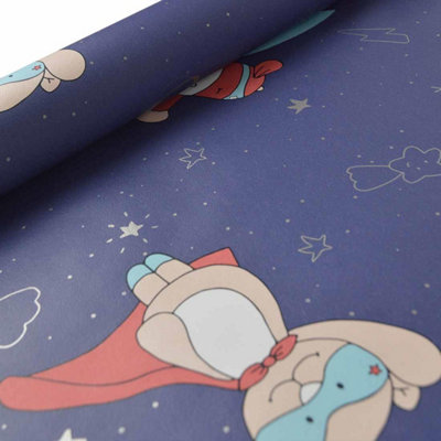 Noukie's Sweet Dreams Navy Blue Cartoon Galaxy Paste The Wall Wallpaper