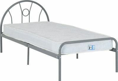 Nova 3ft Single Bed Frame Silver Finish METAL