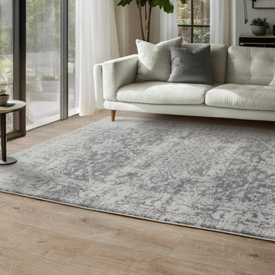 Nova Antique Grey Rug 240 x 340 cm Low Pile Flatweave Rug