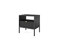 Nova Cabinet with Drawer and Open Compartment - Black Matt (H)560mm (W)540mm (D)390mm