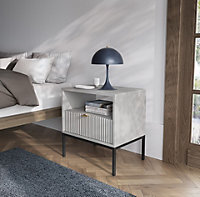 Nova Collection Bedside Table in Light Grey